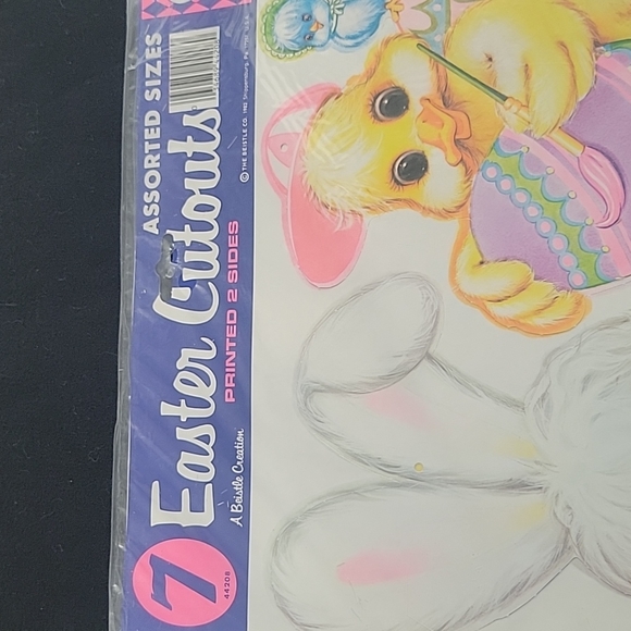 🐇💲1️⃣ 🐇 NEW🥚 Easter Cutouts 7 Pc Assorted Sz Dual Print Hanging Decorations - Picture 4 of 12